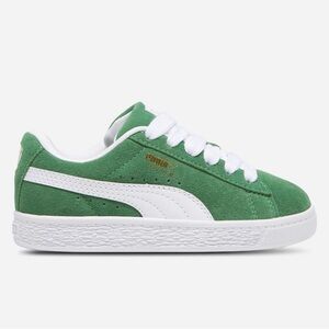 Puma Classic Green and White Suede Sneakers